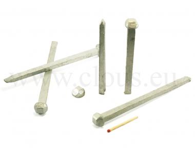 "Carvelle" forged galvanized steel nail - diamond shaped head (100 nails) L : 120 mm (100 clous)