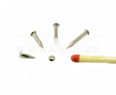 "Lozine" round head nickel coated brass nail (1000 nails) L : 5 mm - Ø 1.5 mm