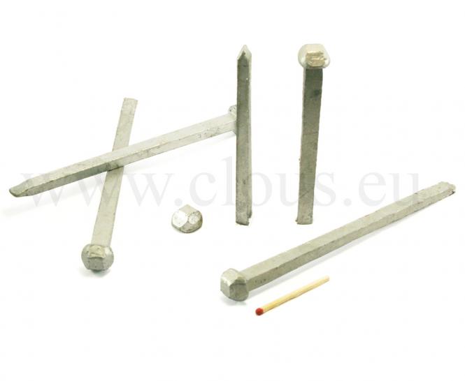 "Carvelle" forged galvanized steel nail - diamond shaped head (100 nails) L : 130 mm (100 clous)